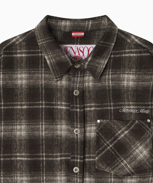 MENASOO(ミナス)の「MNS Classic Check Oversized Shirt Jacket_Brown(その他アウター・レディース・ブラウン・F)」の12枚目の写真