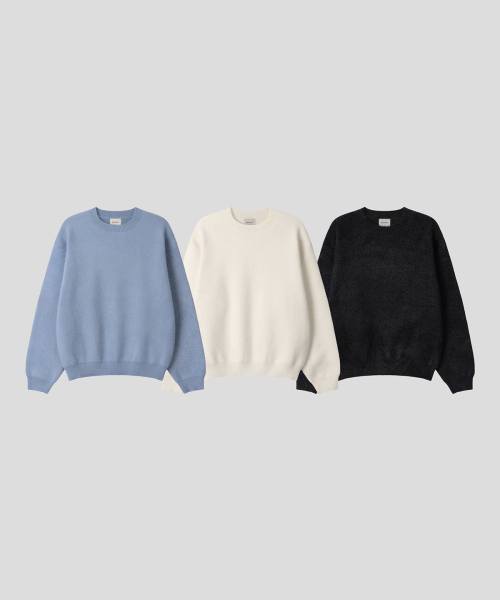 BLACK MOMENT（ブラックモーメント）の「ヘアリーソフトニット[スカイブルー]（ニット/セーター・メンズ・スカイブルー・LARGE/MEDIUM）」の5枚目の写真