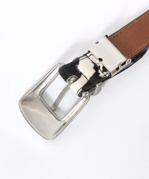 Lee（リー）の「Lee/リー Leather Western Belt/25mm 牛革 ウエスタンバックル ハラコ調 レザーベルト/レディース メンズ（ベルト・メンズ・ブラック/ブラウン・FREE）」の11枚目の写真