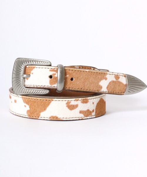 Lee（リー）の「Lee/リー Leather Western Belt/25mm 牛革 ウエスタンバックル ハラコ調 レザーベルト/レディース メンズ（ベルト・メンズ・ブラック/ブラウン・FREE）」の4枚目の写真