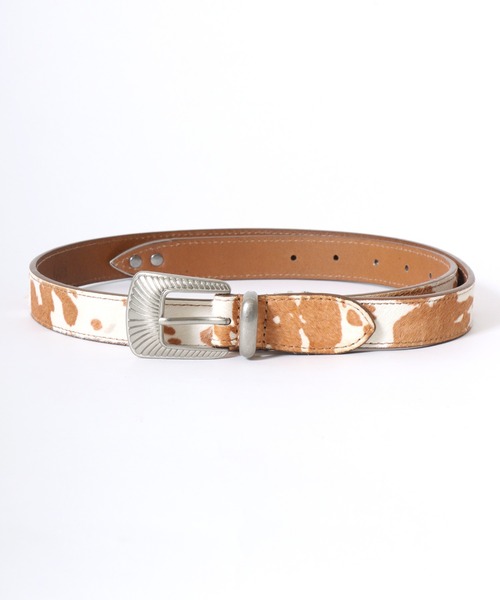 Lee（リー）の「Lee/リー Leather Western Belt/25mm 牛革 ウエスタンバックル ハラコ調 レザーベルト/レディース メンズ（ベルト・メンズ・ブラック/ブラウン・FREE）」の7枚目の写真