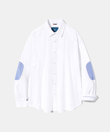 Elbow Patch Oxford Shirt  S117  White