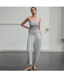 DEVIWEAR（デヴィウェア）の「女性 ヨガウェア DEVI-B0086-グレー ピラティス レオリンス ハーレムパンツ（その他パンツ）」