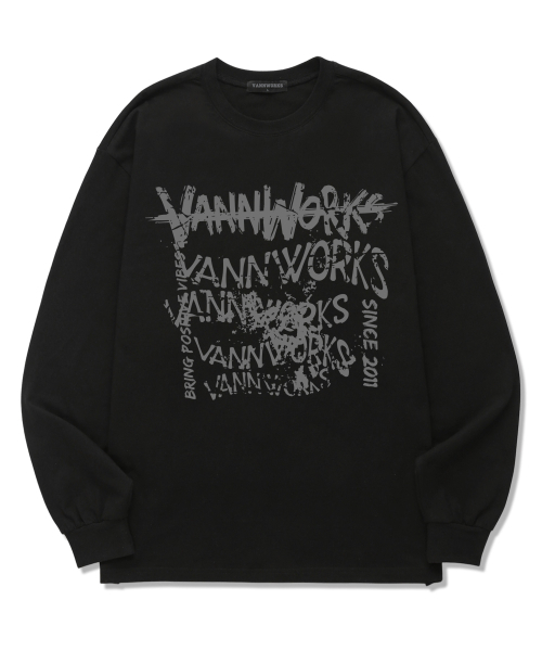VANNWORKS(バンワークス)の「MESS LOGO ロングスリーブ (VLS0205) ブラック(Tシャツ/カットソー・レディース・その他・SMALL/MEDIUM/LARGE/X-LARGE/XX-LARGE)」の2枚目の写真