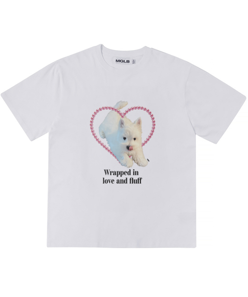 MATCHGLOBE(マッチグローブ)の「フラッフィーパピーオーバーサイズTシャツ(ホワイト)(Tシャツ/カットソー・レディース・その他・FREE)」の1枚目の写真