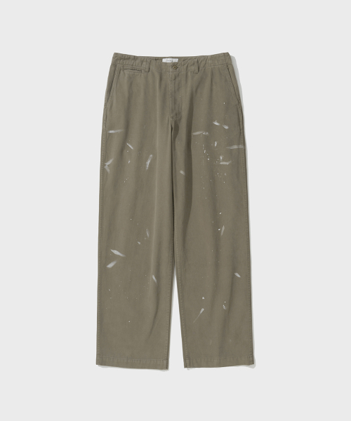 MOSS DRILL HAND-PAINTED CHINO PANTS (BEIGE)