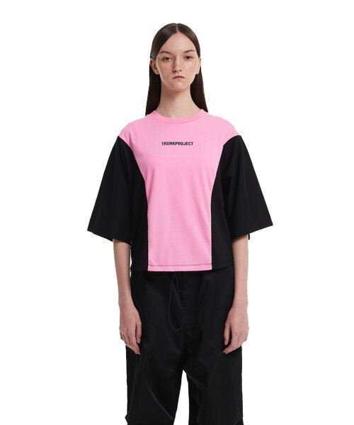 TRUNK PROJECT(トランクプロジェクト)の「Colorblocked T-Shirt_Pink(Tシャツ/カットソー・レディース・ピンク・X-SMALL/SMALL)」の1枚目の写真