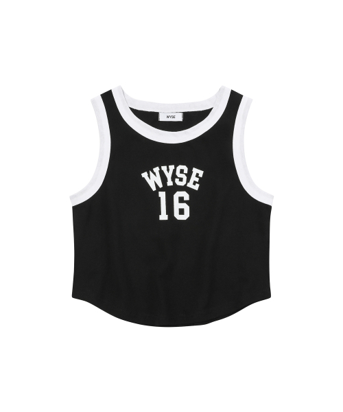 WYSE(ワイズ)の「シックスティーンコンビクロップノースリーブTシャツ(ブラック)(Tシャツ/カットソー・レディース・その他・FREE)」の2枚目の写真