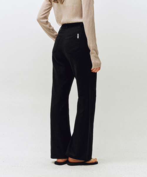 CITTA(シータ)の「クラシックルーズフィットリネンブーツカットパンツ_CTB546(ブラック)(その他パンツ・レディース・ブラック・SMALL/LARGE)」の4枚目の写真