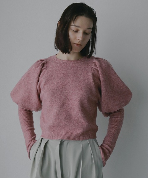 MANOF（マノフ）の「PUFFY SLEEVE KNIT（ニット/セーター・レディース・ブルー/ブラック/ピンク・F）」の14枚目の写真