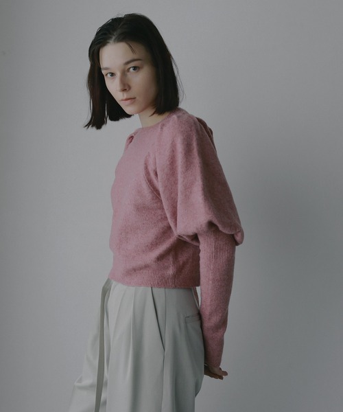 MANOF（マノフ）の「PUFFY SLEEVE KNIT（ニット/セーター・レディース・ブルー/ブラック/ピンク・F）」の15枚目の写真