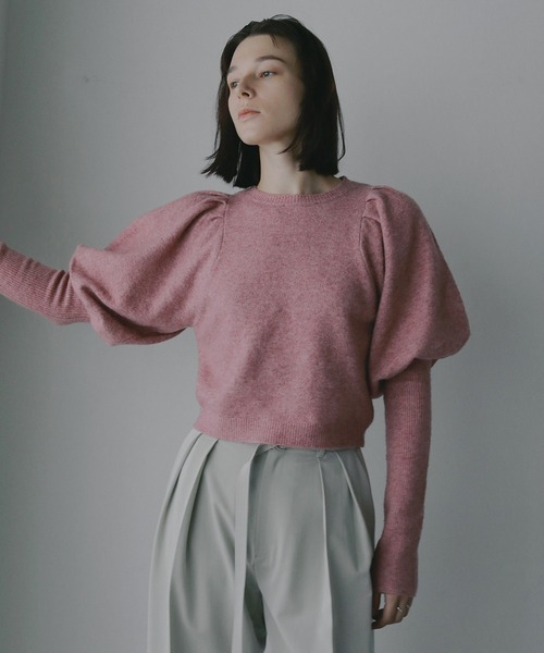 MANOF（マノフ）の「PUFFY SLEEVE KNIT（ニット/セーター・レディース・ブルー/ブラック/ピンク・F）」の17枚目の写真