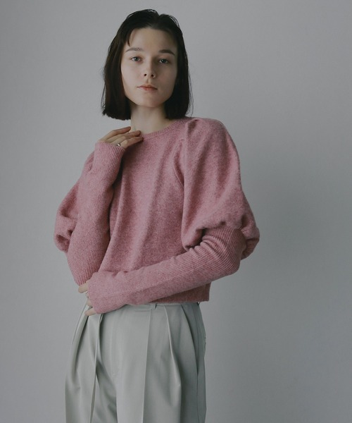 MANOF（マノフ）の「PUFFY SLEEVE KNIT（ニット/セーター・レディース・ブルー/ブラック/ピンク・F）」の12枚目の写真