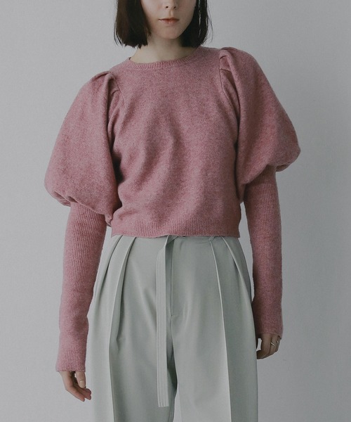 MANOF（マノフ）の「PUFFY SLEEVE KNIT（ニット/セーター・レディース・ブルー/ブラック/ピンク・F）」の13枚目の写真