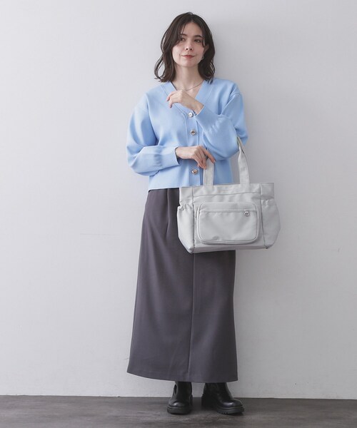 OPAQUE.CLIP（オペークドットクリップ）の「フロントポケット3層デザインBIGトートバッグ【マルチポケット】（トートバッグ・レディース・ベージュ/グレー/ブラック・00）」の20枚目の写真