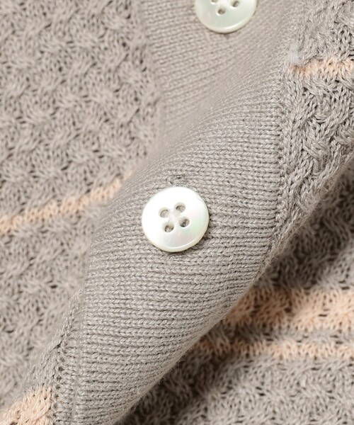 BEAMS PLUS（ビームスプラス）の「Knit Polo Basket Weave Stripe（ポロシャツ・メンズ・サックスブルー/グレー/オレンジ・LARGE/MEDIUM/SMALL/X-LARGE）」の22枚目の写真