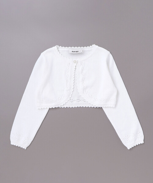 SLAP SLIP（スラップスリップ）の「縁スカラップパール調ボタンニットカーディガン(110~130cm)（カーディガン/ボレロ・キッズ・ホワイト・120cm/110cm/130cm）」の7枚目の写真