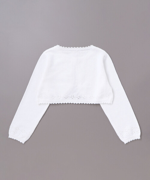 SLAP SLIP（スラップスリップ）の「縁スカラップパール調ボタンニットカーディガン(110~130cm)（カーディガン/ボレロ・キッズ・ホワイト・120cm/110cm/130cm）」の8枚目の写真