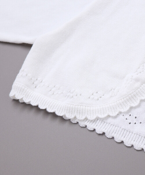 SLAP SLIP（スラップスリップ）の「縁スカラップパール調ボタンニットカーディガン(110~130cm)（カーディガン/ボレロ・キッズ・ホワイト・120cm/110cm/130cm）」の12枚目の写真