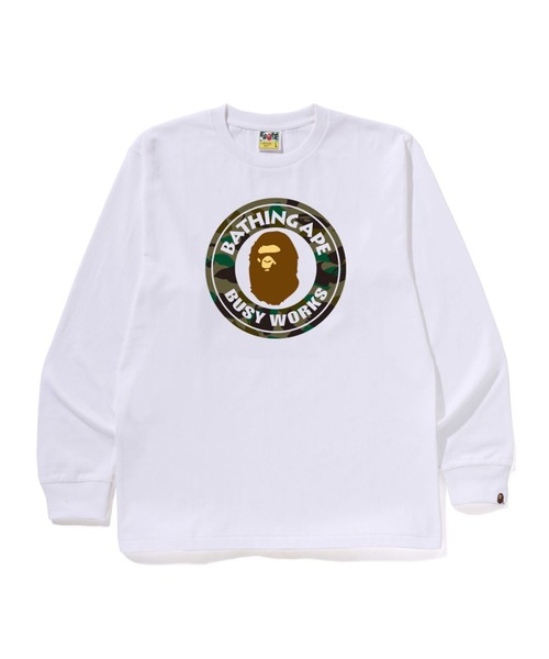 A BATHING APE(アベイシングエイプ)の「1ST CAMO BUSY WORKS LS TEE(Tシャツ/カットソー・メンズ・ホワイト×グリーン/ブラック×グリーン/ホワイト×イエロー/ブラック×イエロー・MEDIUM/LARGE/X-LARGE/XX-LARGE/SMALL/XXX-LARGE)」の2枚目の写真