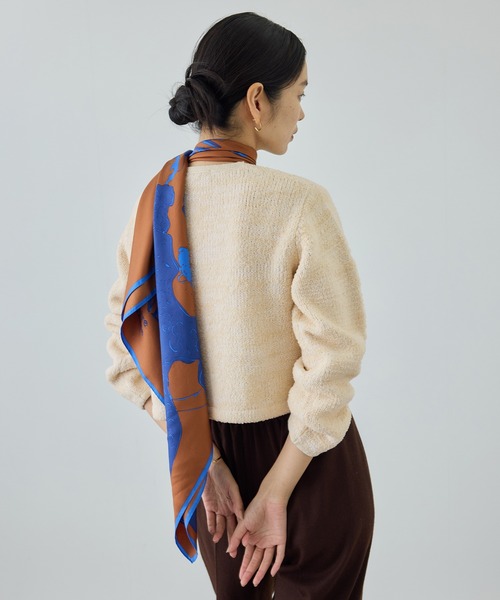 ROPE'（ロペ）の「ツイードニットショート丈カーディガン/イージーケア（カーディガン/ボレロ・レディース・キナリ/ブルー・FREE）」の6枚目の写真