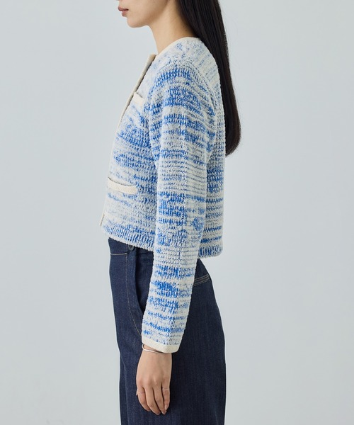 ROPE'（ロペ）の「ツイードニットショート丈カーディガン/イージーケア（カーディガン/ボレロ・レディース・キナリ/ブルー・FREE）」の12枚目の写真