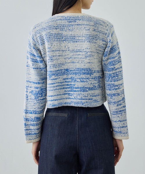 ROPE'（ロペ）の「ツイードニットショート丈カーディガン/イージーケア（カーディガン/ボレロ・レディース・キナリ/ブルー・FREE）」の13枚目の写真