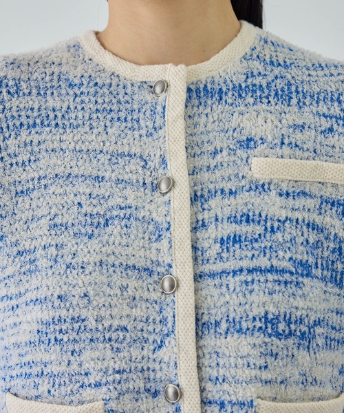 ROPE'（ロペ）の「ツイードニットショート丈カーディガン/イージーケア（カーディガン/ボレロ・レディース・キナリ/ブルー・FREE）」の14枚目の写真
