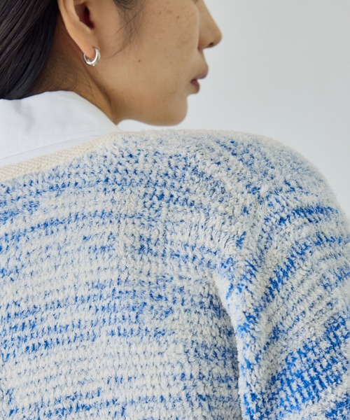 ROPE'（ロペ）の「ツイードニットショート丈カーディガン/イージーケア（カーディガン/ボレロ・レディース・キナリ/ブルー・FREE）」の15枚目の写真