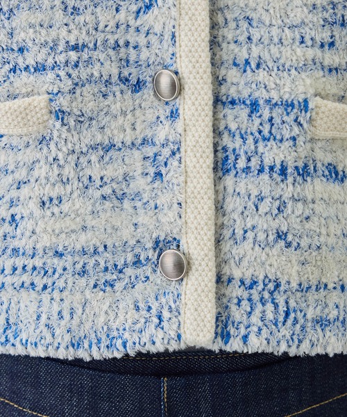 ROPE'（ロペ）の「ツイードニットショート丈カーディガン/イージーケア（カーディガン/ボレロ・レディース・キナリ/ブルー・FREE）」の17枚目の写真