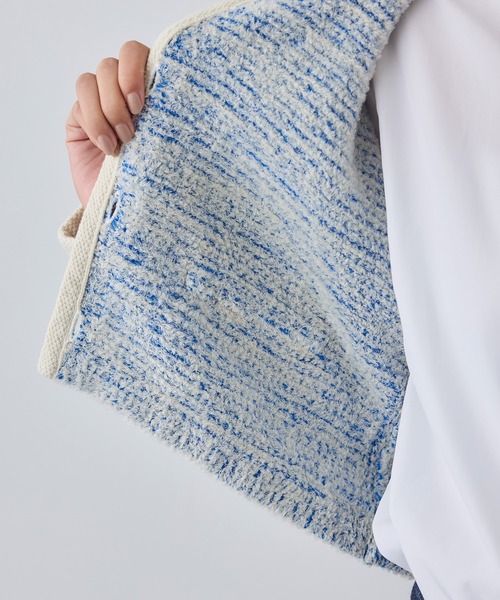 ROPE'（ロペ）の「ツイードニットショート丈カーディガン/イージーケア（カーディガン/ボレロ・レディース・キナリ/ブルー・FREE）」の19枚目の写真