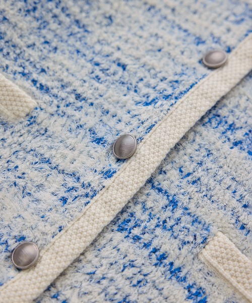 ROPE'（ロペ）の「ツイードニットショート丈カーディガン/イージーケア（カーディガン/ボレロ・レディース・キナリ/ブルー・FREE）」の20枚目の写真