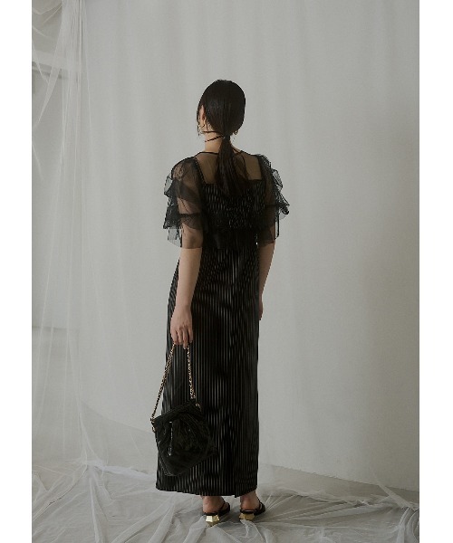 LE'RURE(リルアー)の「Fluffy stripe bustier set dress(ドレス・レディース・グレー/ベージュ/ブラック・SMALL/M-Long/MEDIUM)」の17枚目の写真