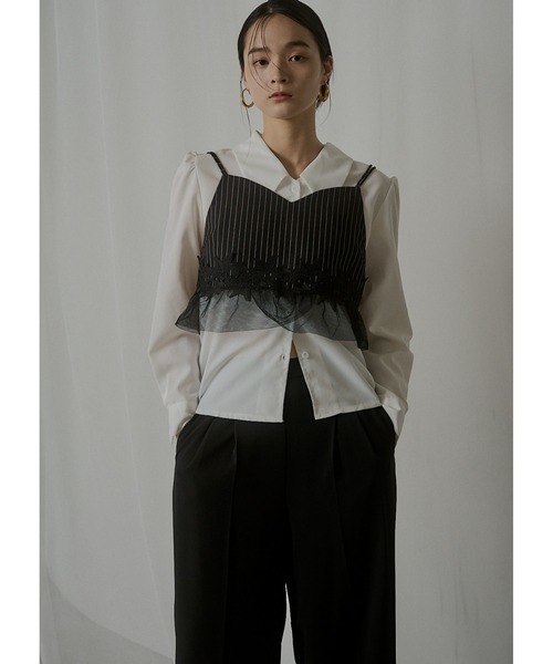 LE'RURE(リルアー)の「Fluffy stripe bustier set dress(ドレス・レディース・グレー/ベージュ/ブラック・SMALL/M-Long/MEDIUM)」の5枚目の写真