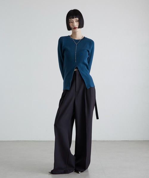 Lui's（ルイス）の「脇ベルトデザイン2タックパンツ（スラックス・レディース・グレー/ブラック/ブラウン・36/38）」の17枚目の写真