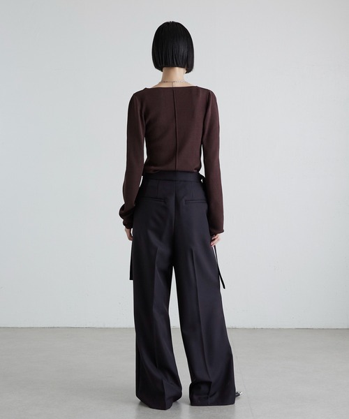 Lui's（ルイス）の「脇ベルトデザイン2タックパンツ（スラックス・レディース・グレー/ブラック/ブラウン・36/38）」の16枚目の写真