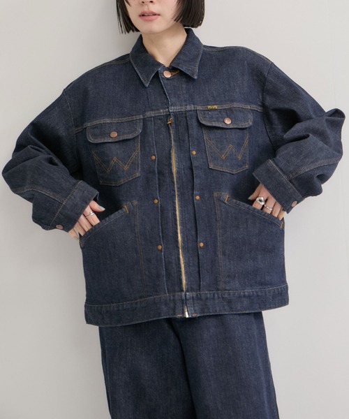 Wrangler（ラングラー）の「【Wrangler meet LE CERCLE par rope】別注/Gジャン/セットアップ対応（デニムジャケット・メンズ・ネイビー/グレー/サックスブルー・LL/L/M）」の21枚目の写真