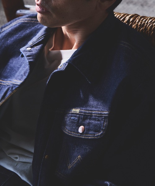 Wrangler(ラングラー)の「【Wrangler meet LE CERCLE par rope】別注/Gジャン/セットアップ対応(デニムジャケット・メンズ・ネイビー/グレー/サックスブルー/ブラウン・LL/L/M)」の20枚目の写真