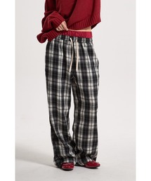 【IAMU】Drawstring Checked Pants チェックイージーパンツ(ユニセックス)