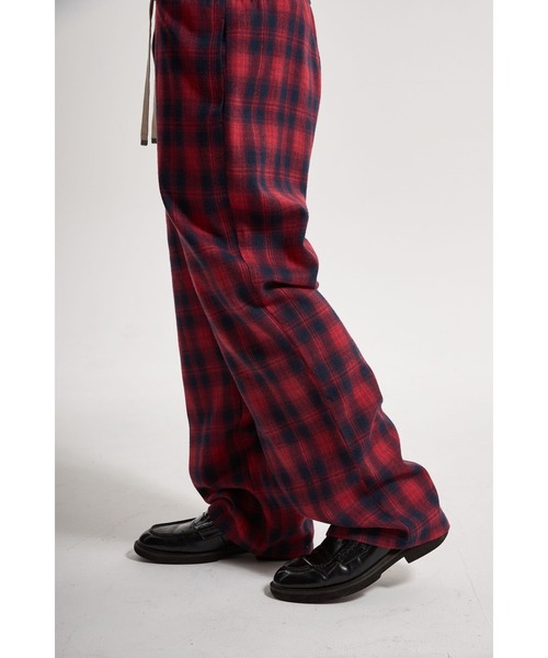 CREO STORE(クレオストア)の「【IAMU】Drawstring Checked Pants チェックイージーパンツ(ユニセックス)(その他パンツ・レディース・レッド/ブラック・FREE)」の4枚目の写真