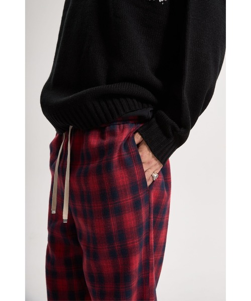 CREO STORE(クレオストア)の「【IAMU】Drawstring Checked Pants チェックイージーパンツ(ユニセックス)(その他パンツ・レディース・レッド/ブラック・FREE)」の5枚目の写真
