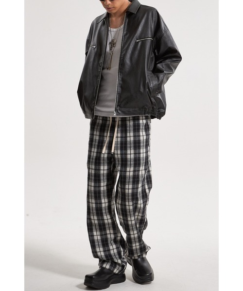 CREO STORE(クレオストア)の「【IAMU】Drawstring Checked Pants チェックイージーパンツ(ユニセックス)(その他パンツ・レディース・レッド/ブラック・FREE)」の6枚目の写真