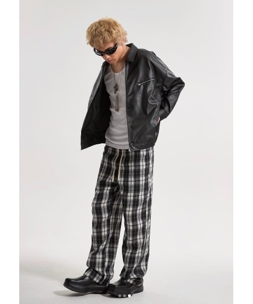 CREO STORE(クレオストア)の「【IAMU】Drawstring Checked Pants チェックイージーパンツ(ユニセックス)(その他パンツ・レディース・レッド/ブラック・FREE)」の8枚目の写真