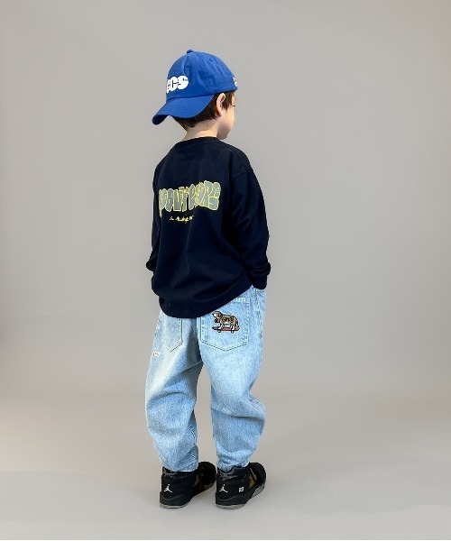 GROOVY COLORS（グルービーカラーズ）の「Uneven Denim BUDDY Long Pants（その他パンツ・キッズ・ブルー・115/125）」の7枚目の写真