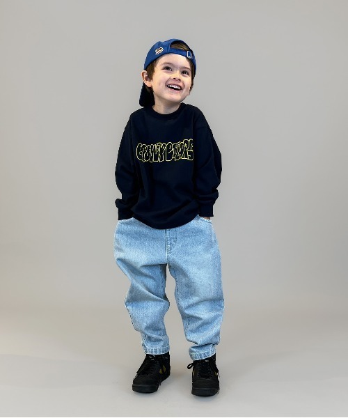 GROOVY COLORS（グルービーカラーズ）の「Uneven Denim BUDDY Long Pants（その他パンツ・キッズ・ブルー・115/125）」の4枚目の写真