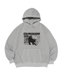 OUNDERR（オアンダーアール）の「モノコレクション キャットピグメント オーバーサイズ フードパーカー (ゴーストグレー)（パーカー）」
