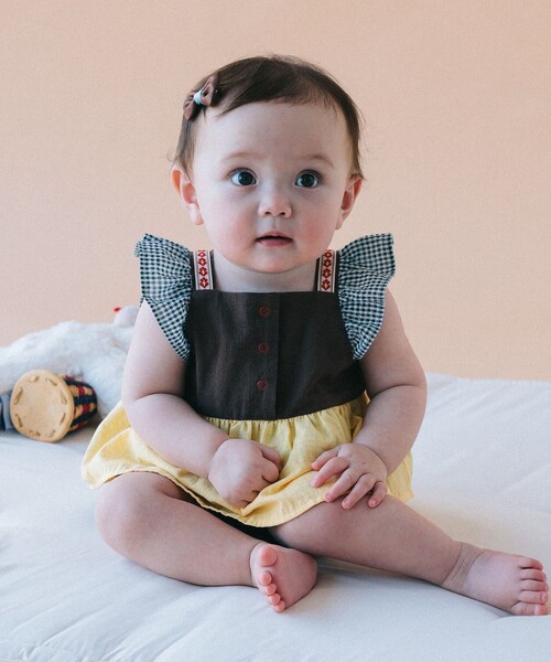 こども ビームス（コドモビームス）の「ベビー チロリアン ロンパース 2026SS（70～80cm）（ロンパース・キッズ・ピンク/ブラウン・80/70）」の22枚目の写真