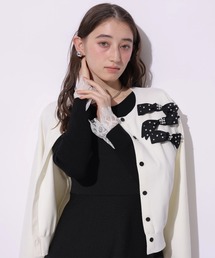 アプワイザーリッシェ リボンビジューニットカーディガン リボンビジューニットカーディガン | カーデ | Apuweiser-riche