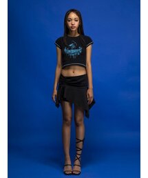 CAPRICIEUX（カプリシュー）の「Unbalance shirring slit skirt (BLACK)（スカート）」