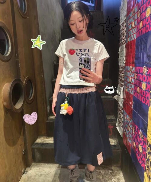 ITZAVIBE（イッザバイブ）の「CHECK BANDING BERMUDA PANTS - LIGHT GRAY（その他パンツ・レディース・その他・ONE SIZE）」の17枚目の写真